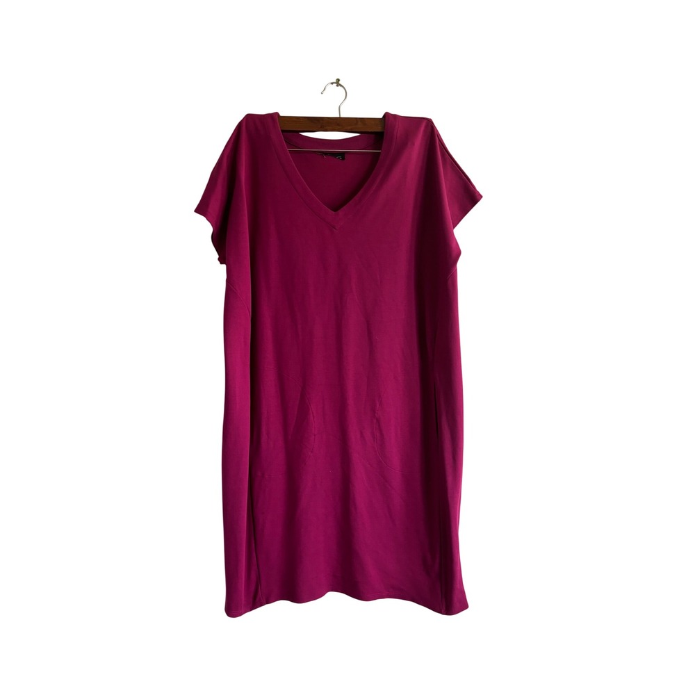 J.Jill  V-Neck Shift‎ Dress with Pockets Casual Comfy Magenta Size S